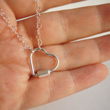 silver heart carabiner