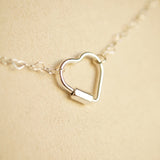 Silver heart carabiner