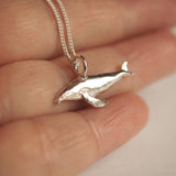 sterling silver humpback whale pendant