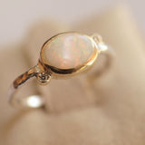 east west bezel set opal ring