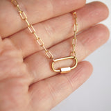 gold filled paperclip necklace