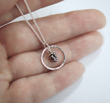 Tiny Silver Pinecone Necklace