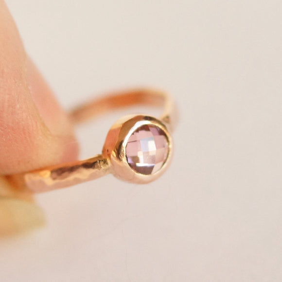 rose gold gemstone ring