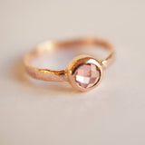 Rustic hammered rose gold ring