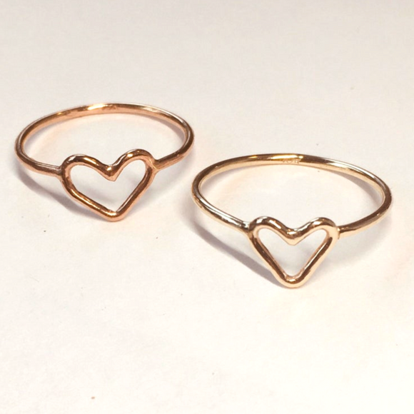 gold heart shape ring 