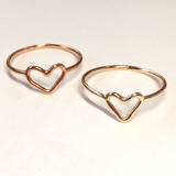 gold heart shape ring