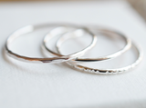 variety of silver stacking rings