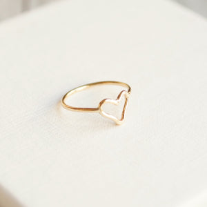 gold heart shape ring 