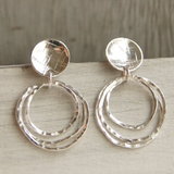 Disc Stud Earrings with Hoops