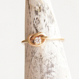 dainty solid recycled gold diamond knot ring