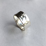 Wide band sterling silver ring