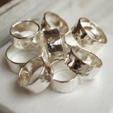 Wide band silver ring
