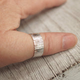 Hammered silver thumb ring