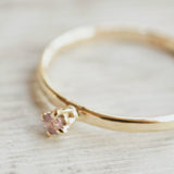tiny pink sapphire solitaire dainty solid gold