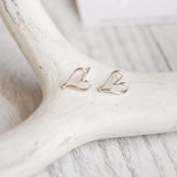 hand forged silver heart earrings