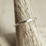Hammered Silver Ring Thick Profile