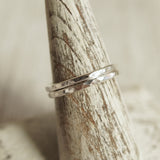 Hammered Silver Ring Thick Profile
