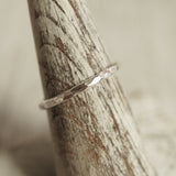 hammered texture simple style silver ring
