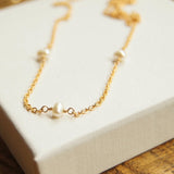 Gold filled chain with pearls