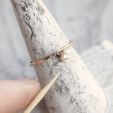 Charm dangle on a solid recycled gold ring