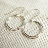 sterling silver hoop earring on French hooks