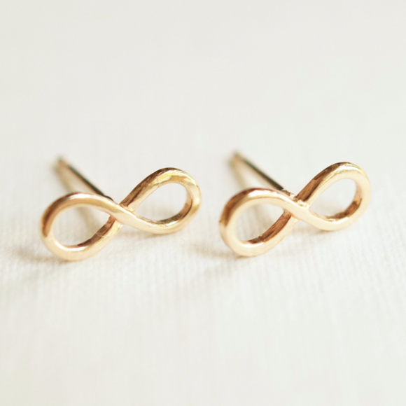 gold infinity earrings