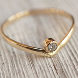 bezel set gold diamond ring