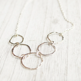 hammered silver link necklace