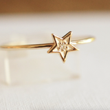 Dainty diamond ring 10k gold