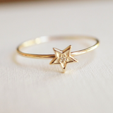 10k gold dainty statement ring