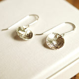 Moon disc dangle earrings silver