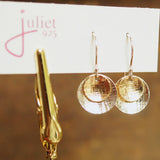 gold and silver disc earrings