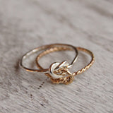 silver and gold knot ring best friend ring