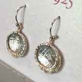 Hammered disc silver earrings