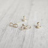 Infinity stud earrings silver