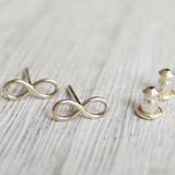 Infinity stud earrings silver