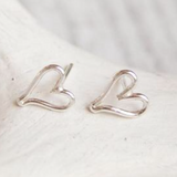 silver heart earrings