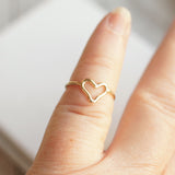 heart pinky ring hand forged
