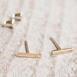 gold filled t bar earrings