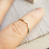solid 10k recycled gold contour wedding band