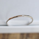 slim hammered silver stacking rings