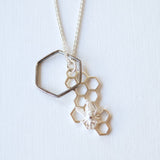 bee on a hive silver necklace