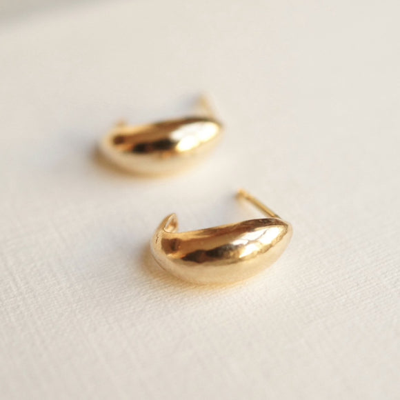 solid gold huggie earrings