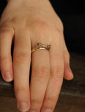 3 Stone Kitty Ring