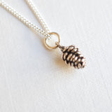 Tiny Silver Pinecone Necklace