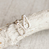 silver rain drop earrings