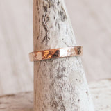 hammered rose gold wedding band