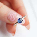 Cornflower Blue Sapphire 10k white gold