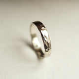 Modern Hammered Gold Wedding Band