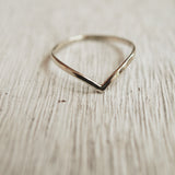 10k white gold chevron ring